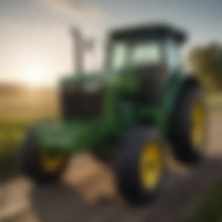 A John Deere tractor showcasing advanced technology features.