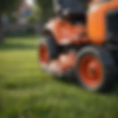 Close-up view of a high-quality used lawn mower.