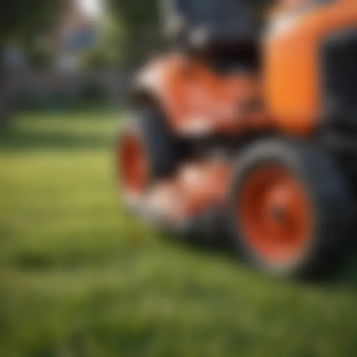 Close-up view of a high-quality used lawn mower.