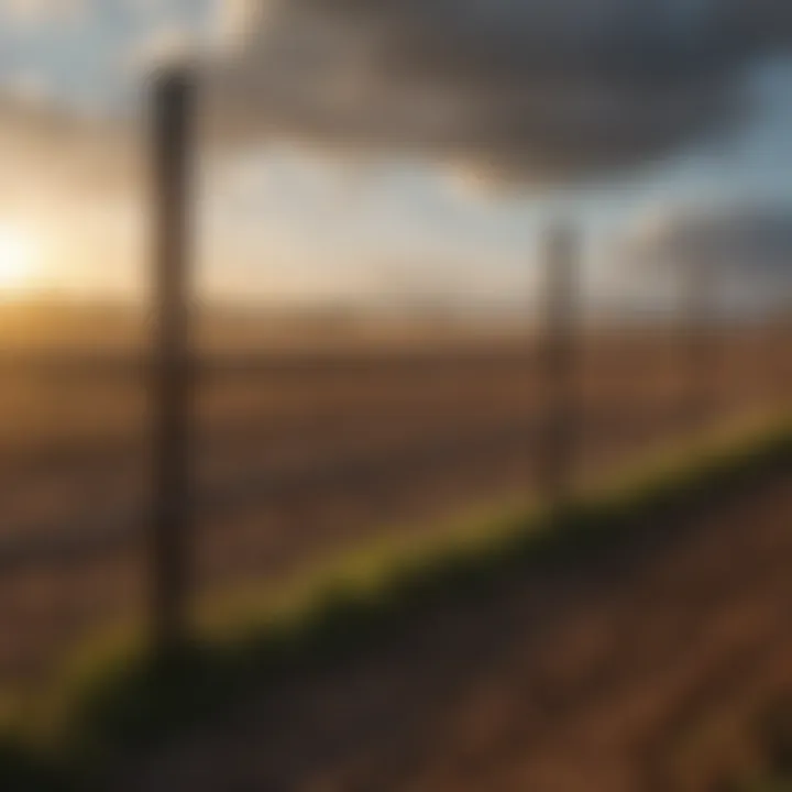 Installation of a fence wind blocker on a farm