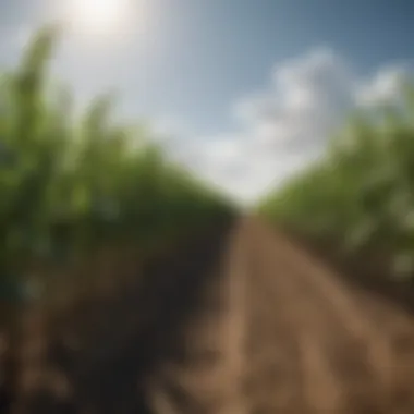 Healthy crops thriving behind a wind blocker