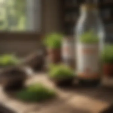 Different types of fertilizers displayed on a table