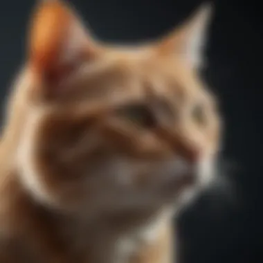 A cat looking alert while being treated for fleas