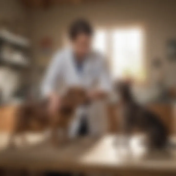 A veterinarian consulting a pet owner about flea control options