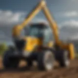 Close-up view of the GoForDigger Towable Backhoe showcasing its robust design