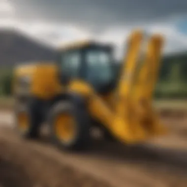 Detailed view of the technical specifications of the GoForDigger Towable Backhoe