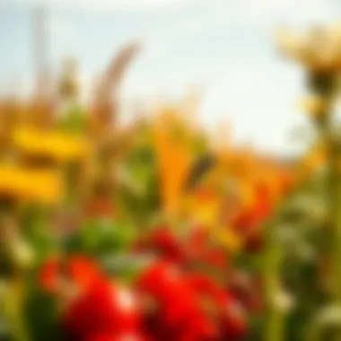 Group of diverse crops growing in harmony