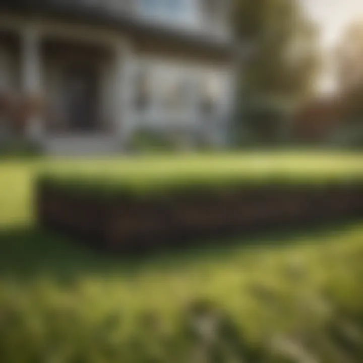 A close-up of freshly installed sod on a lawn.