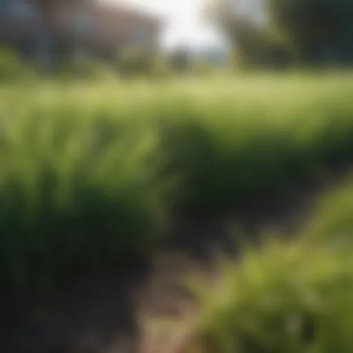 Lush green lawn showcasing different types of grass.