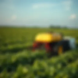 Illustration of halt weed killer application in a field