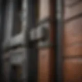 Detailed view of heavy-duty metal gate hinge