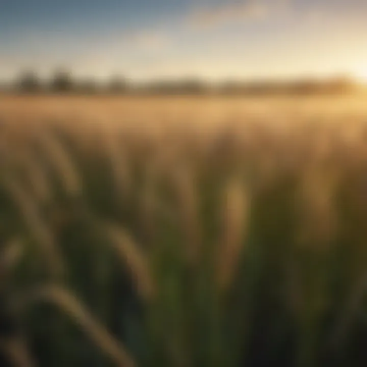 Heirloom barley plants in a lush field