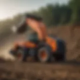 Hitachi wheel loader operating in a field