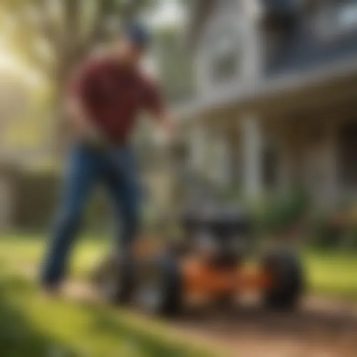 Demonstration of the Home Pro weed eater in action