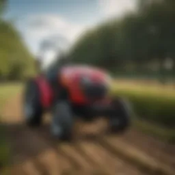 Honda compact tractor in a field showcasing its robust design and functionality