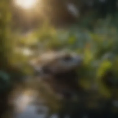 Biodiversity Flourishing in a Pristine Pond Diverse wildlife enjoying a thriving pond habitat