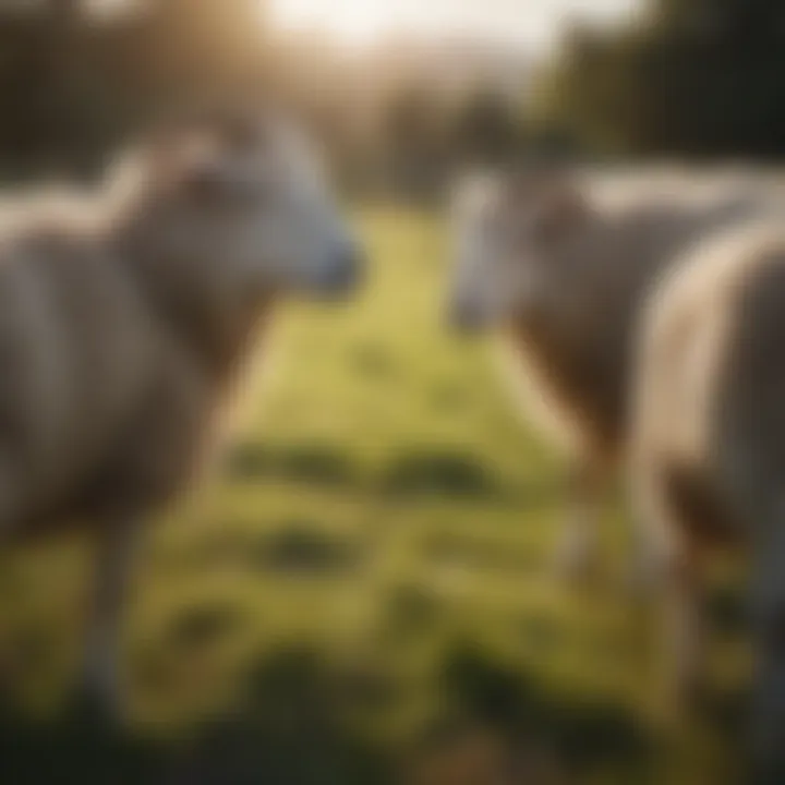 Diverse sheep breeds grazing in a lush pasture