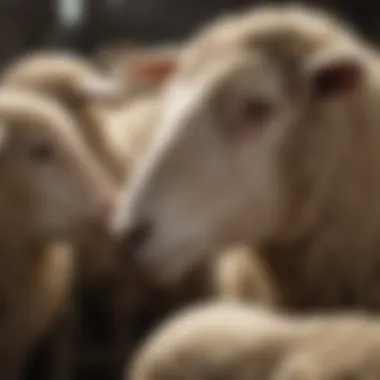 Veterinary care being administered to healthy sheep