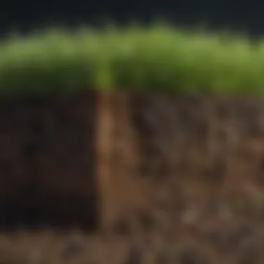 Illustration of grass roots improving soil structure