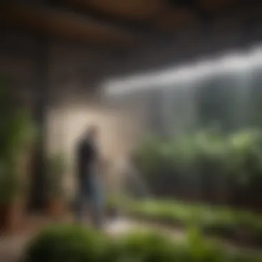 Installation of an automatic watering system in an indoor garden