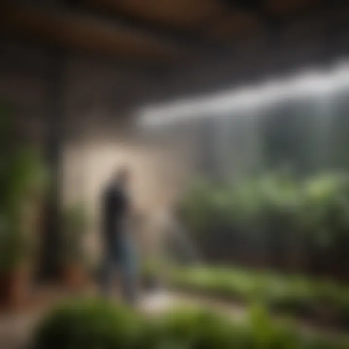 Installation of an automatic watering system in an indoor garden