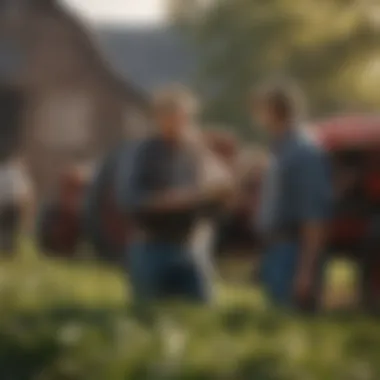 Farmers discussing grant opportunities