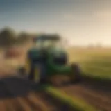 Tractor in a field of crops