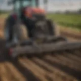 Close-up of Krause Strip Till Machine in action on a field