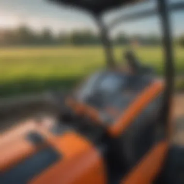 User-friendly control panel of Kubota mower emphasizing ease of use.