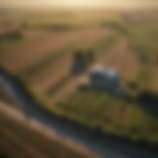 A picturesque view of Linwood Metropolis showcasing agricultural fields.