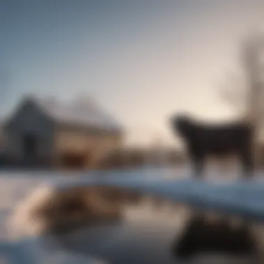 Livestock drinking water in winter