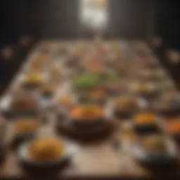 A vibrant spread of global cuisines showcasing various lunch options