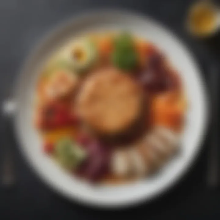 A beautifully plated gourmet lunch highlighting artistic presentation