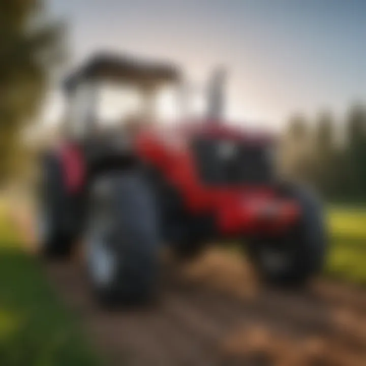 Close-up of Mahindra tractor features showcasing advanced technology