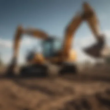 Excavators in agricultural land preparation