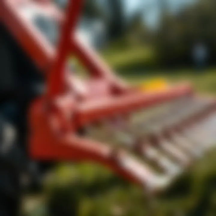 Close-up of yard rake features