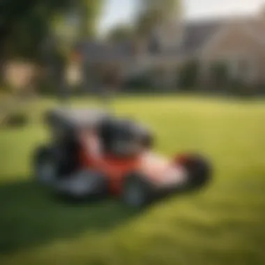 Discount Pricing on Lawn Mowers Close-up of a price tag showing a discount on a lawn mower