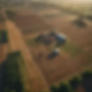 Aerial view of agricultural land showcasing varying elevations