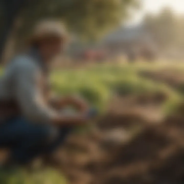 Farmers engaging with digital tools for agricultural improvement