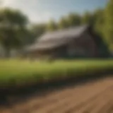 A modern farm website interface showcasing various features