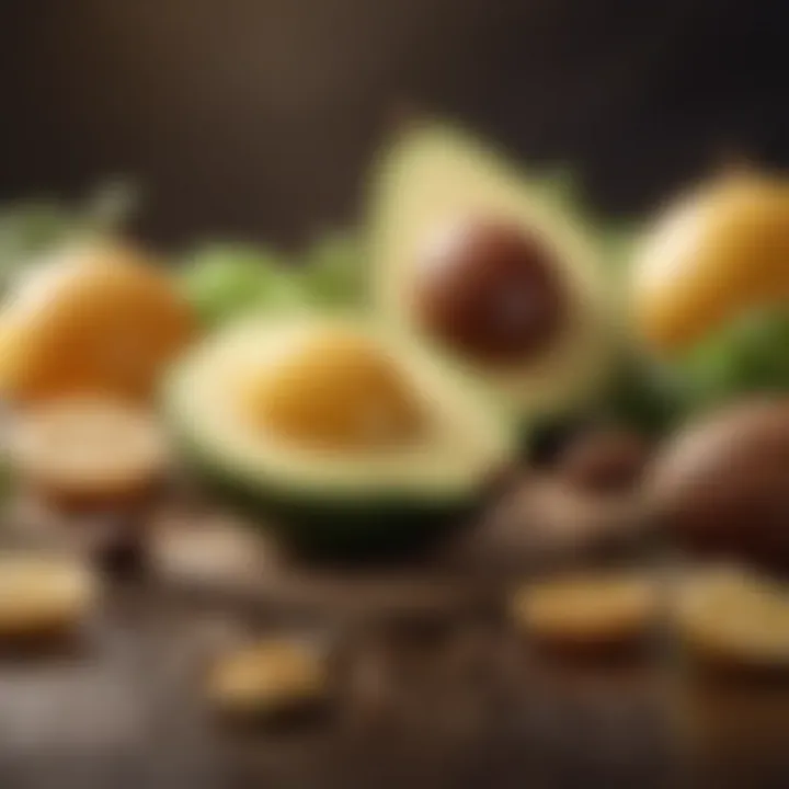 A selection of healthy fats displayed artfully to demonstrate their benefits.