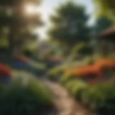 Diversity in Landscaping: A Visual Harmony Lush garden landscape showcasing diverse plant species