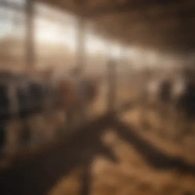 Livestock interacting peacefully in a spacious and well-structured pen.