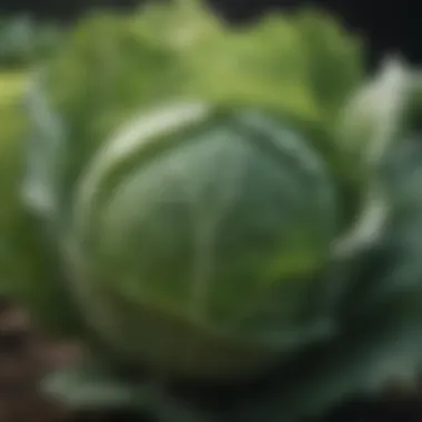 Close-up of cabbage with visible pests