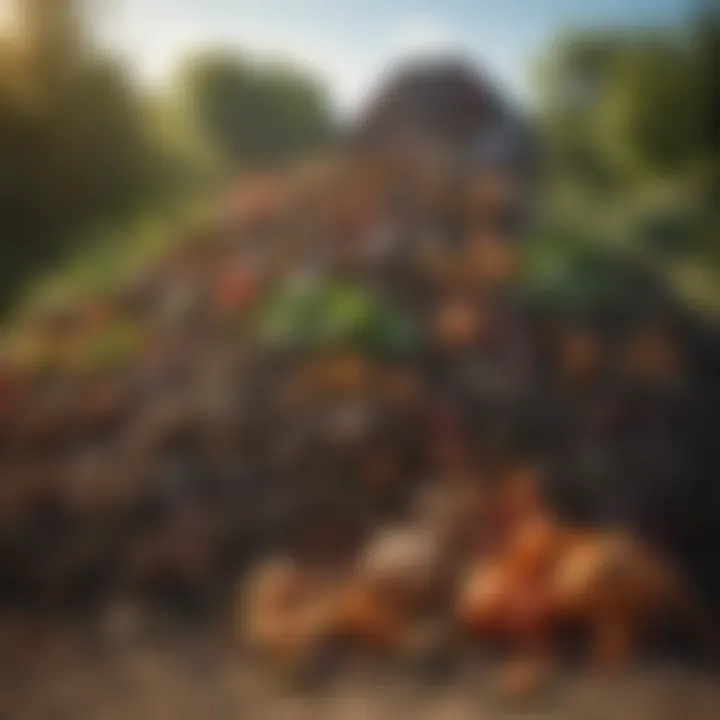 A compost heap showcasing the benefits of organic waste management