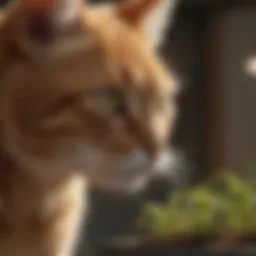 Cat interacting with agricultural technology