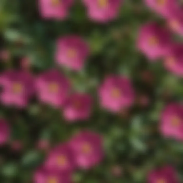 Close-up view of vibrant purslane flowers in bloom