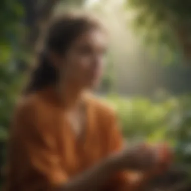 Enhancing Well-being Through Mindfulness A person practicing mindfulness in a serene environment