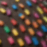 Close-up view of Ritchey cattle ear tags in different colors
