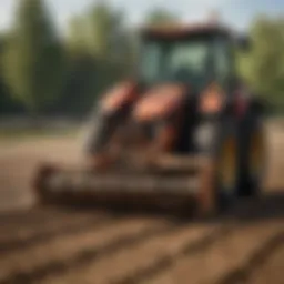 Rotary tiller attachment in action on a farm